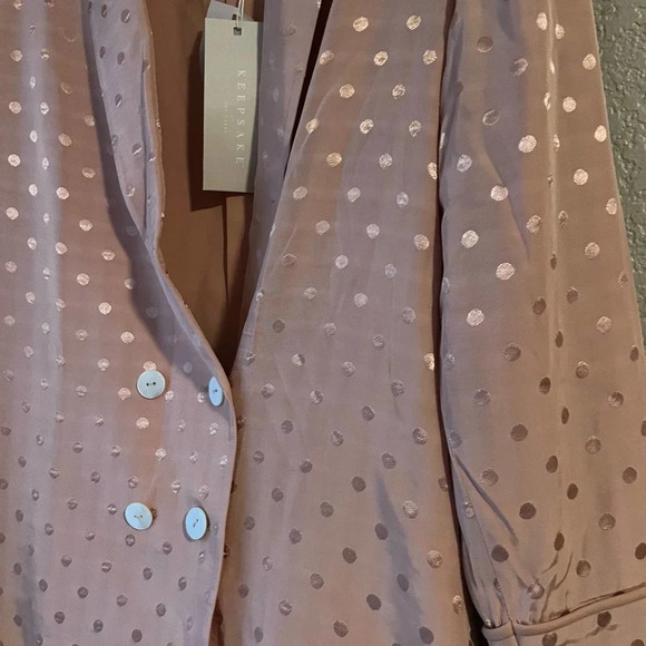 New Keepsake the Label Promise Peach Polka Dot Double Breasted Blazer NWT - Picture 3 of 9
